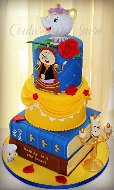 Beauty and the Beast Cake Beauty And The Beast Cakes, Character Cakes, Crazy Cakes, Disney Cakes, Diet Vegetarian, Unique Cakes, Novelty Cakes, Birthday Cake Kids, Fancy Cakes