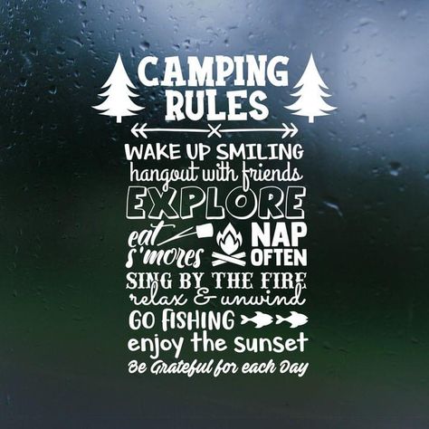 Camper Decals, Camping Rules, Cottage Lake, Camping Camper, Camper Renovation, Rv Interior, Camping Fun, Oracal 651, Enjoying The Sun