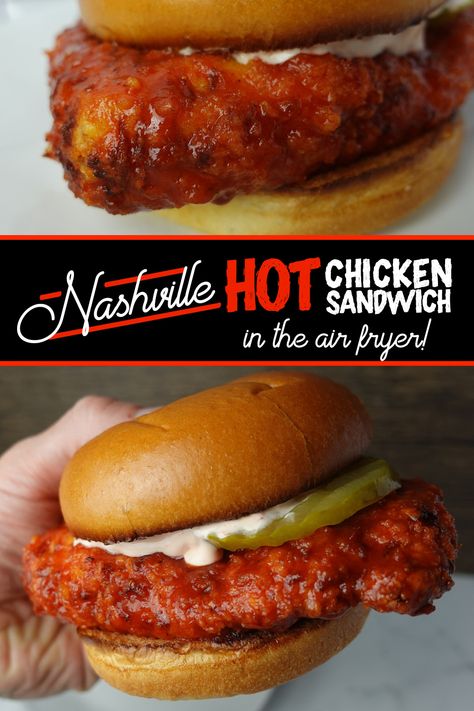 Healthy Nashville Hot Chicken Sandwich, Nashville Hot Honey Chicken Sandwich, Nashville Hot Chicken Sandwich Sauce, Grilled Nashville Hot Chicken Sandwich, Nashville Hot Chicken Recipe Air Fryer, Nashville Hot Chicken Sandwich Air Fryer, Spicy Chicken Sandwich Air Fryer, Hot Honey Chicken Sandwich Air Fryer, Wing Stop Chicken Sandwich