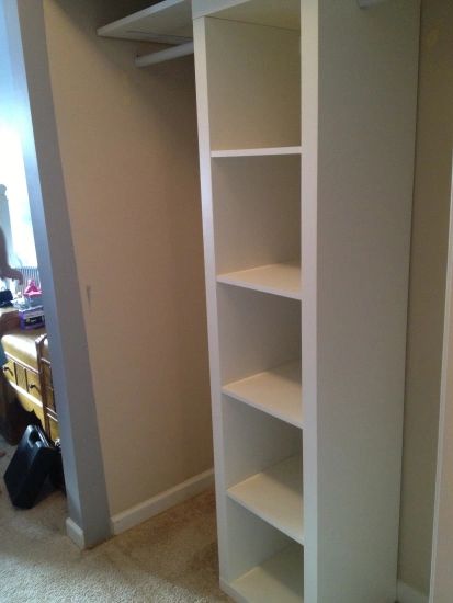 Ikea Kallax closet hack - best budget closet update! Closet Cubbies, Small Closet Makeover, Ikea Closet Hack, A Lot Of Clothes, Kallax Hack, Clothes Skirts, Ikea Kallax Hack, Entry Closet, Double Closet