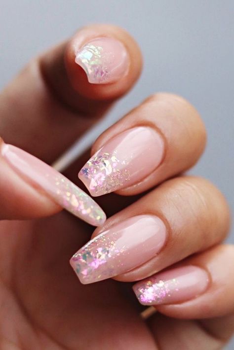 Ongles Rose Pastel, Purple Ombre Nails, Baby Pink Nails, Pink Ombre Nails, Ombre Nails Glitter, Rose Gold Nails, Ombre Nail Designs, Diamond Nails, Nail Designs Glitter