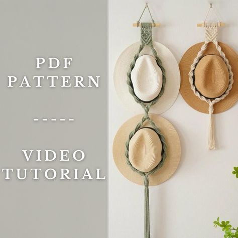 Welcome to the world of macrame with our Hat Storage Pattern! This comprehensive PDF guide is perfect for beginners looking to create a stunning macrame hat hanger. With step-by-step instructions and a crafty DIY pattern, this beginner-friendly kit allows you to effortlessly craft a boho-inspired hat holder. Unleash your creativity and bring a touch of handmade charm to your home decor. NOTE: - Written instruction and a link to the Tutorial video will be provided. - Size of the finished Macrame Hat Holder:  + 1 Tier: 26 inches + 2 Tiers: 42 inches + 3 Tiers: 58 inches - This listing is only about the instant download of the tutorial. It is not about the finished product (the Christmas tree) nor supplies (ropes, etc.) Should you need any further information or assistance, custom the desired Macrame Double Hat Hanger Diy, Crochet Hat Hanger Pattern, Macrame Cowboy Hat Holder Diy, Macrame Hat Hanger Diy Pattern, Macrame Cowboy Hat Holder, Macrame Hat Hanger Diy, Diy Hat Holder, Macrame Hat Holder, Storage Pattern