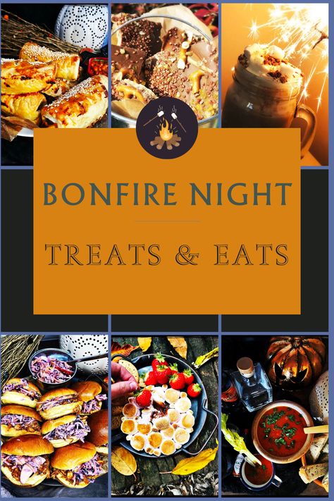 Bonfire Night Party Food, Bond Fire Food Ideas, Fireworks Food Ideas, Bonfire Snacks Appetizers, Bonfire Treats Snacks, Bonfire Dinner Ideas, Bon Fire Snacks Food, Fire Pit Snacks, Bonfire Party Ideas Food