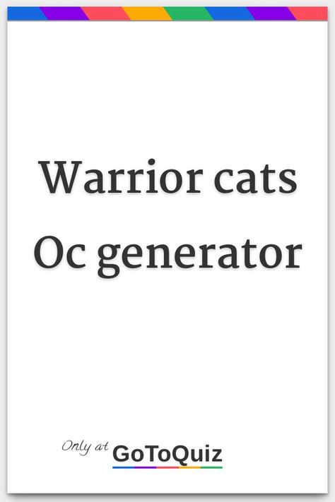 "Warrior cats Oc generator" My result: Sunstar Sunstar Warrior Cats, Wcue Name Generator, Free Warrior Cat Oc, Make A Warrior Cat Oc, Warrior Cat Oc Challenge, Warrior Cat Oc Quiz, Warrior Cat Generator, Warrior Cats Drawings, Warrior Cats Oc Generator