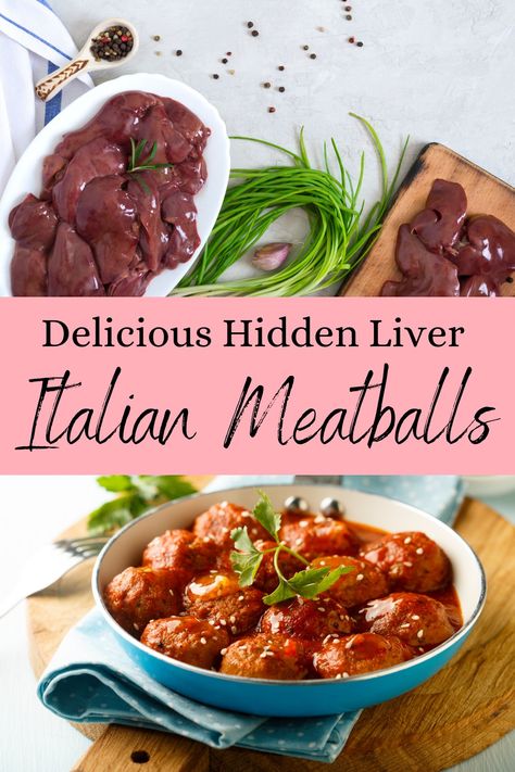 This meatball recipe is the perfect recipe to make if you are trying to sneak liver into your families diet. These meatballs are nutrient dense and incredibly delicious! #liver #hiddenliver #italianmeatball Liver Meatballs Recipes, Cooking Beef Liver Recipes, How To Eat Beef Liver, Beef Liver Meatballs, Liver Recipes Beef, Beef Liver Recipes, Liver Meatballs, Iron Meals, Nutrition Meals