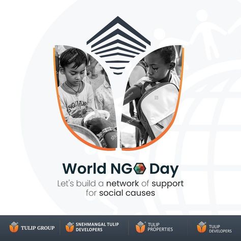 On the occasion of World NGO Day let's encourage the efforts of NGOs who have been working hard for social causes. Happy World NGO Day #TulipDevelopers #TulipGroup #TulipProperties #SnehmangalTulip #WorldNGODay2022 #happyworldngoday #NGODay #Worldngo #NGO #NGOs #Society #NGOrganization #socialwork #donation #donate #volunteer #charity #helpingothers World Ngo Day, Social Causes, Graphic Design Flyer, Social Cause, Property Development, Working Hard, Social Work, Social Media Design, Flyer Design