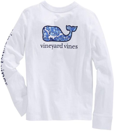 Vineyard Vines Girls Long-Sleeve Classic Hydrangea Whale Fill Tee Vineyard Vines Outfits, Vineyard Vines T Shirt, Closet Revamp, Preppy Winter Outfits, Vinyard Vines, Comidas Keto, Preppy Winter, Vineyard Vines Long Sleeve, Vineyard Vines Shirts