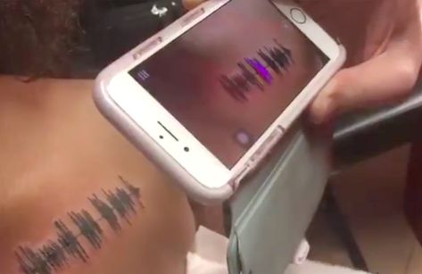 Voice Message Tattoo, Soundwave Tattoo, Voice Tattoo, Sound Wave Tattoo, Grandmother Tattoo, Dedication Tattoos, Teen Tattoos, Grandma Tattoos, Motion App