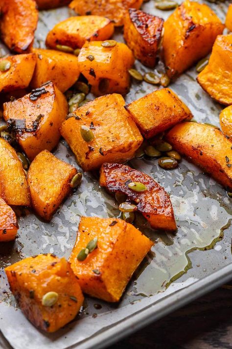 Cinnamon Roasted Butternut Squash Butternut Squash With Maple Syrup, Butternut Squash Sage, Butternut Squash Recipes Roasted, Sip And Feast, Baked Butternut Squash, Cut Butternut Squash, Brown Sugar Recipes, Pumpkin Squash, Roasted Butternut Squash Soup