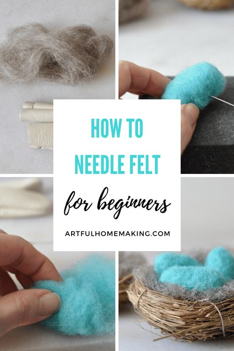 Needle Felt For Beginners, Felt For Beginners, Felting For Beginners, Felting Tutorial, Needle Felting Tutorial, Felted Acorns, Needle Felting Diy, Wool Needle Felting, Felted Wool Crafts