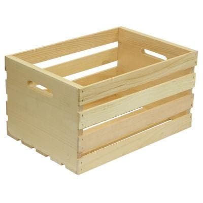 Crates and Pallet 18 in. x 12.5 in. x 9.5 in. Large Wood Crate Large Wooden Crates, Pallet Crates, Used Pallets, Large Dog Crate, Hanging File Folders, Wood Storage Box, Crate Storage, Wood Pallet Projects, Rustic Shelves