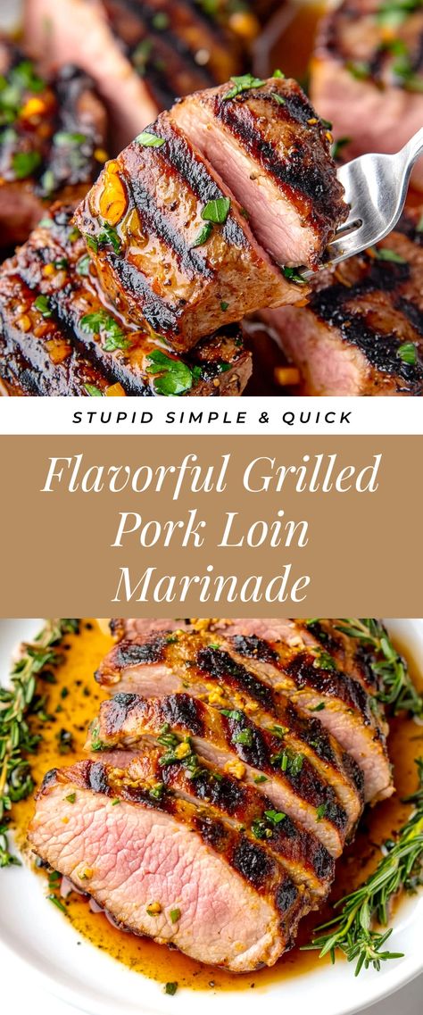 Image for Flavorful Grilled Pork Loin Marinade Pork Steak Marinade For Oven, Pork Loin Marinade Recipes Ovens, Greek Marinade For Pork, Mustard Marinade For Pork, Pork Chop Marinade For Grill, Marinade For Pork Loin, Pork Loin Bbq, Pork Loin On The Grill, Pork Marinades