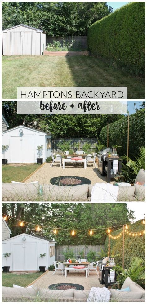 Hamptons Backyard, Backyard Dining, Patio Grande, Backyard Shed, Backyard Porch, Large Backyard, Diy Outdoor Decor, Backyard Lighting, Backyard Inspiration