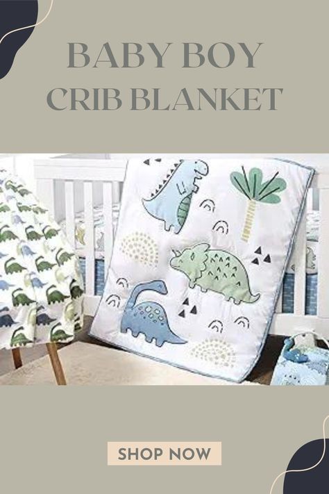 Soft, Warm & Adorable Nursery Bedding Dinosaur Boy Nursery, Dinosaur Nursery Ideas, Green And Blue Nursery, Velour Blanket, Dinosaur Crib Bedding, Baby Dinosaur Nursery, Landscape Details, Baby Bedding Set, Crib Comforter