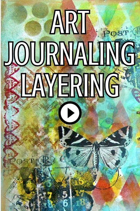 Art journaling layering technique video. Find out everything you need to know about making layers on an art journal page Layered Journal Pages, Ephemeral Art Journal, Art Journal Videos, Layered Christmas Cards, Art Journaling For Beginners, Mixmedia Art Ideas, Art Journal Love, Journal Pages Ideas, Diy Art Journal