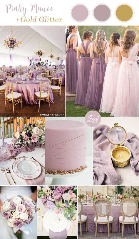 Gold Wedding Ceremony, Mauve Wedding Colors, Tangled Wedding, Purple And Gold Wedding, Wedding Color Palettes, Wedding Color Combinations, Favours Wedding, Gold Wedding Colors, Wedding Color Combos