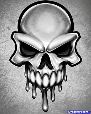 Skull Drawing Tattoo, Skull Face Tattoo, La Muerte Tattoo, Easy Skull Drawings, Cool Skull Drawings, Bodysuit Tattoos, Simple Skull, Skull Stencil, Kunst Tattoos