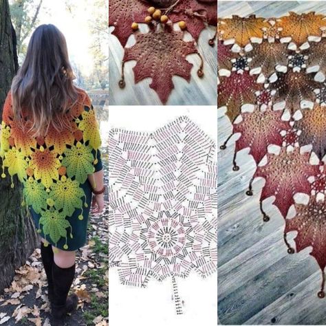 I crafted a wonderful crochet leaf shawl with graphics that's sure to turn heads. This intricate, nature-inspired design showcases my crochet skills and unique style. Boho Crochet Shawl Pattern Free, Witchy Crochet, Leaf Shawl, Garden Crochet, Shawlette Pattern, Crochet Shawl Diagram, Crochet Wall Hanging, Crochet Leaf, Crochet Garden