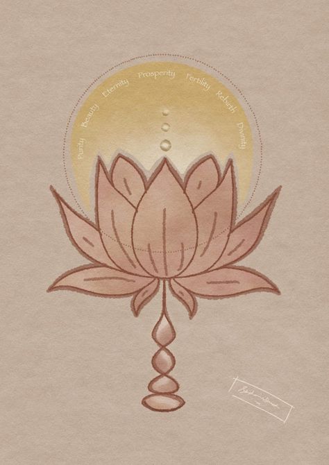 The lotus flower is a symbol for many things Heres a few that I love Indian Lotus Illustration, Hindu Lotus, Lotus Flower Symbol, Lotus Illustration, Tattoo Tour, Lotus Flower Drawing, Lotus Drawing, The Lotus Flower, Lotus Symbol