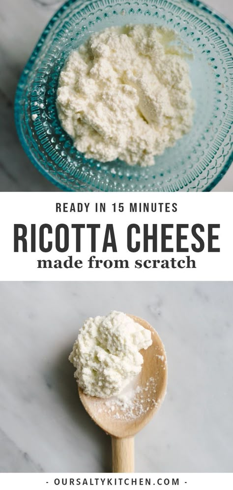 Riccota Cheese Recipes, Home Made Ricotta Cheese, Make Ricotta Cheese, Homemade Ricotta Cheese, Cheese Recipes Homemade, Cheese Making Recipes, Ricotta Cheese Recipes, Homemade Ricotta, Macaroni Recipes