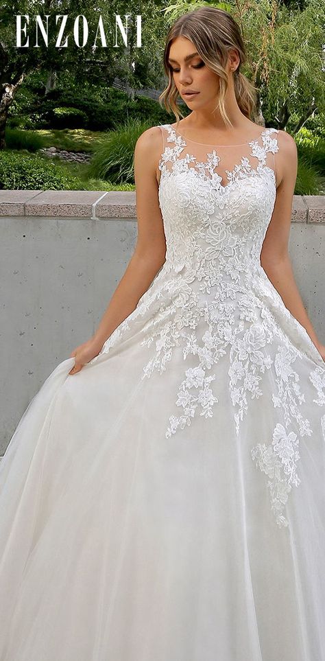 Wedding Dresses With Lace Top, Elegant A-line Wedding Dress Lace Applique, Wedding Dresses With Illusion Neckline, Wedding Dresses Lace Applique, Wedding Dress With Illusion Neckline, A Line Applique Wedding Dress, Lace Illusion Neckline Wedding Dress, Narrow A Line Wedding Dress, Wedding Dresses With Sweetheart Neckline