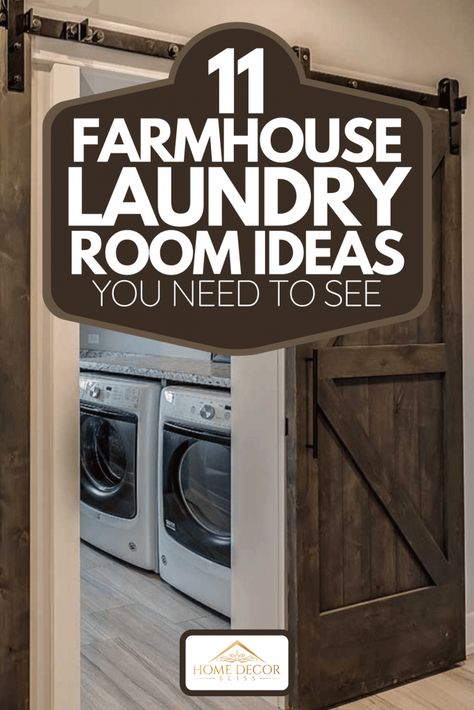 11 Farmhouse Laundry Room Ideas You Need To See - Home Decor Bliss Farmhouse Laundry Room Ideas, Country Laundry Rooms, Laundry Room Paint, Laundry Room Colors, Laundry Room Lighting, Rustic Laundry Rooms, Pantry Laundry Room, Pantry Laundry, Laundry Room Flooring