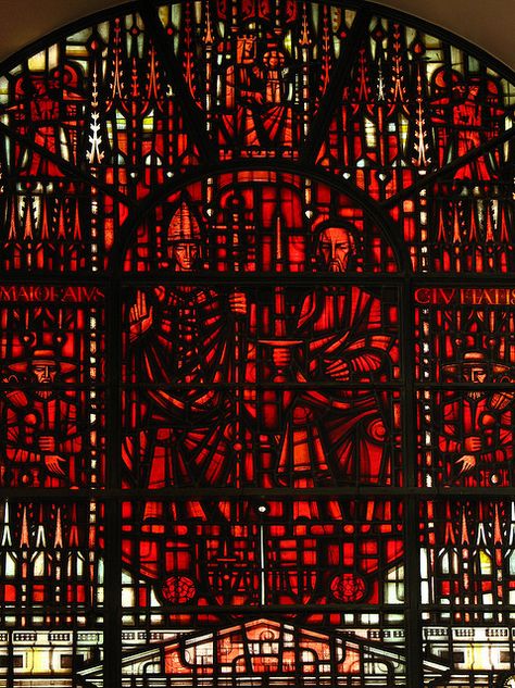 29 June, Stained Glass Church, Modern Stained Glass, Church Windows, Red Stain, City Of London, St Peter, Blood Red, Stained Glass Window