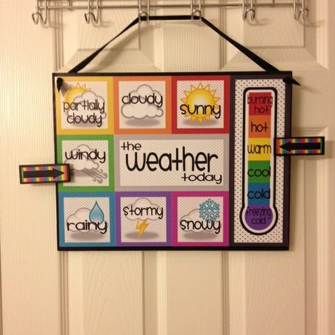 Tabla del clima Uppfostra Barn, Weather Weather, Preschool Weather, Weather Chart, Weather Theme, Circle Time, Classroom Setup, Beginning Of School, Preschool Classroom