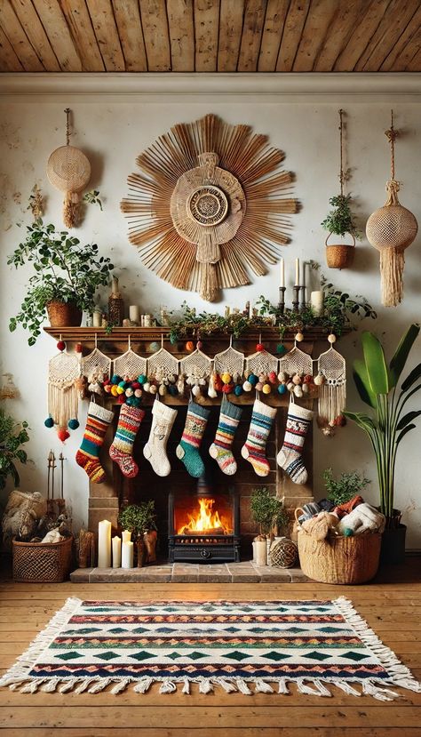 🎄 21 Christmas Fireplace Decorating Ideas That Will Make Your Home the Coziest Place This Holiday Season! 🔥 Christmas Boutique Decor, California Christmas Decor, Christmas Fireplace Decor Ideas, Eclectic Christmas Decor, Fireplace Decorating Ideas, Eclectic Christmas, Fireplace Decorating, Diy Christmas Fireplace, Fireplace Decor Ideas