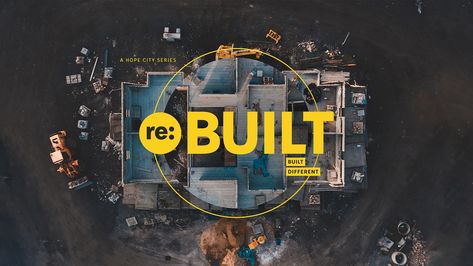 Re:Built Sermon Series Design by Steven Estes on Dribbble Sermon Series Design, Sermon Series Graphic Design, Youth Sermons, Sermon Series Graphics, Church Media Graphics, Sermon Graphics, Church Branding, Church Marketing, Pre Roll