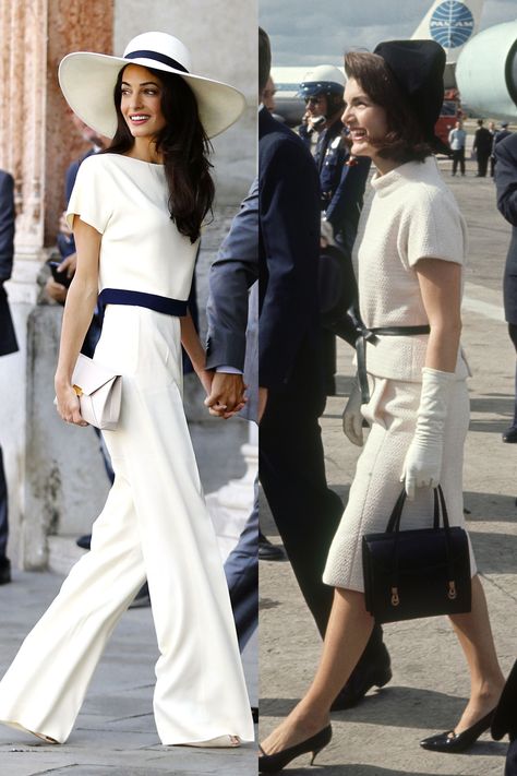 The Wondrously Immaculate Disembarking Outfit  - MarieClaire.com Jackie O Style, Moda Emo, Annie Leibovitz, Solange Knowles, Amal Clooney, George Clooney, Mein Style, Looks Chic, Chic Dress