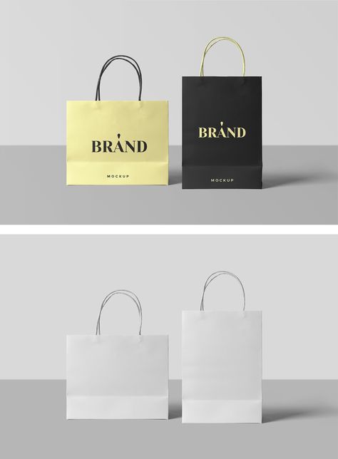 Paper Shopping Bags Mockup — Mr.Mockup | Graphic Design Freebies Shopping Bag Mockup, Graphic Design Freebies, Store Branding, Shopping Bag Design, Package Mockup, Paper Bag Design, Free Packaging Mockup, Mockup Photoshop, Identity Branding