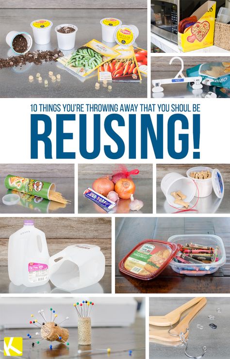 10 Items You’re Throwing Away That You Should Be Reusing! Plastik Recycling, Reuse Containers, Reuse Recycle Repurpose, Diy Recycled Projects, Recycling Containers, Plastic Bottle Crafts, Reduce Reuse Recycle, Recycled Projects, Repurposed Items