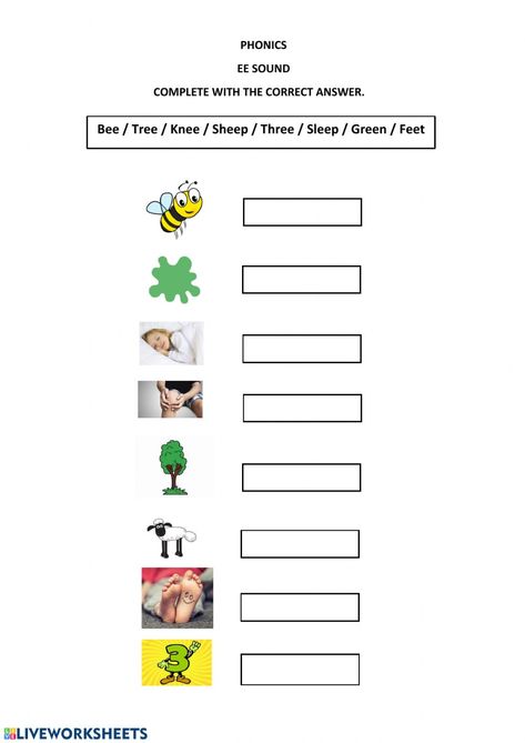 Sound Ee Worksheet, Ee Phonics Worksheet, Ee Words Worksheet For Kindergarten, Long Ee Sound Worksheet, Ee Sound, Ee Sound Words Worksheets, Ee Sound Worksheet, Ee Words Worksheet, Ee Words