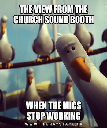 When anything stops working... Funny Church Memes, Baptist Humor, Church Jokes, Sound Booth, Funny Christian Jokes, Christian Funny, Cant Stop Laughing, Church Memes, 5 Solas