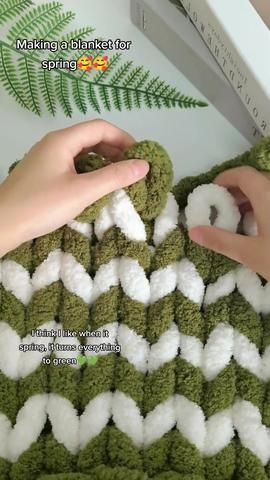 Finger knitting is so much fun, once you start you never want to stop.... | loop yarn blanket | TikTok Finger Knitting For Beginners Blanket, Finger Crochet Blanket Lion Brand, Easy Finger Crochet Blanket, Finger Knitting With Loop Yarn, Finger Crochet For Beginners, Finger Knitting For Beginners, Finger Knitting Blankets Inspire Uplift ⭐, Finger Knitting Projects, Diy Clothes Hacks