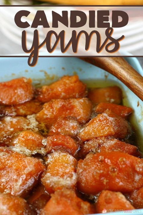 This candied yams recipe is the easiest way to make a classic holiday side dish. Put this amazing recipe together for Thanksgiving or Christmas and you’ll soon fine there’s none left - it’s THAT good! Candie Yams Southern, How To Make Canned Yams Better, Sweet Potatoes Yams, Easy Sweet Potato Recipes Canned, Candied Yams Using Canned Sweet Potatoes, Sweet Potato Candied Yams, Easy Sweet Potato Casserole Recipe Using Canned Yams, How To Cook Canned Yams, Can Yam Recipes