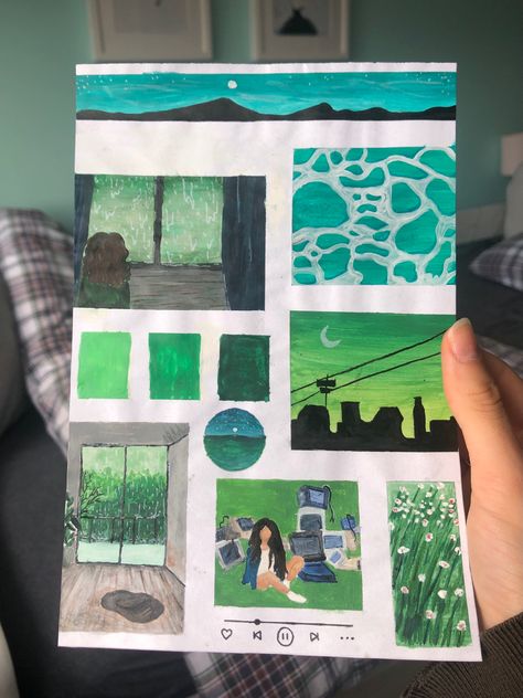 Painting Mood Board, Green Mood Board, Happy Birthday Wishes Sister, Painting Mood, Sketch Aesthetic, Painting Sketch, Cute Canvas Paintings, Cute Canvas, Aesthetic Painting