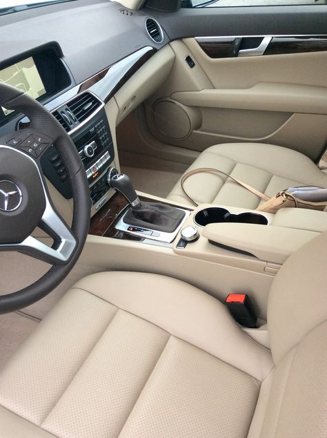 Mercedes with Silk Beige Leather interior; pretty swank! Light Brown Leather Car Interior, Tan Leather Car Interior, Neutral Car Aesthetic, Beige Car Interior Aesthetic, Tan Interior Car Decor, Beige Car Interior Decor, Tan Car Interior, Tan Interior Car, Beige Mercedes