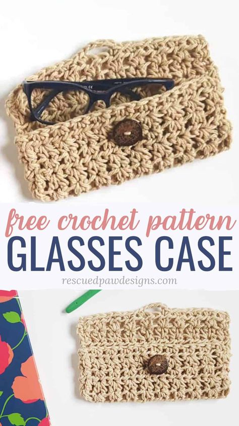 Crochet Stuff That Sells, Crochet Glasses Case Free Pattern, Crochet Ideas To Sell, Crochet Glasses Case, Glasses Case Pattern, Crochet Eyeglass Cases, Crochet Glasses, Chirstmas Decor, Crochet Case