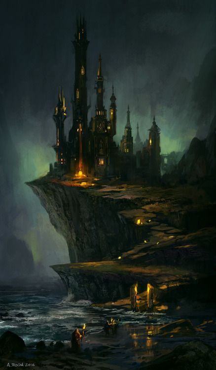 Wizard’s Castle by Andreas Rocha Concept Art Landscape, Dark Castle, Concept Art World, رعب نفسي, Art Watch, 다크 판타지, Fantasy City, Fantasy Castle, Fantasy Setting