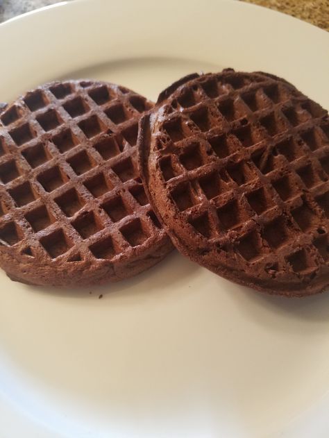 Trader Joe’s Chocolate Chip Waffles Review Waffle Brownies, Shakeology Dessert Recipes, Shakeology Desserts, Chocolate Shakeology Recipes, Brownie Waffles, 21 Day Fix Breakfast, Chocolate Chip Waffles, Shakeology Recipes, Chocolate Shakeology