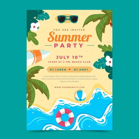 Eminem Wallpapers, Summer Party Invitations, Summer Poster, Diy Iphone Case, Party Invitations Printable, Party Printables Free, Beach Posters, Grafic Design, Invite Template