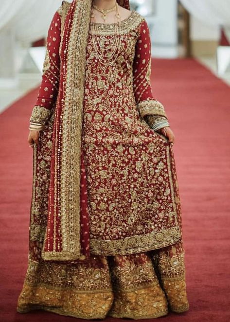 Farshi Gharara Pakistani, Heavy Bridal Dupatta, Farshi Sharara, Farshi Gharara, Gharara Pakistani, Bridal Dresses 2022, Pakistani Bridal Couture, Pakistani Bridal Lehenga, Dresses For Bride