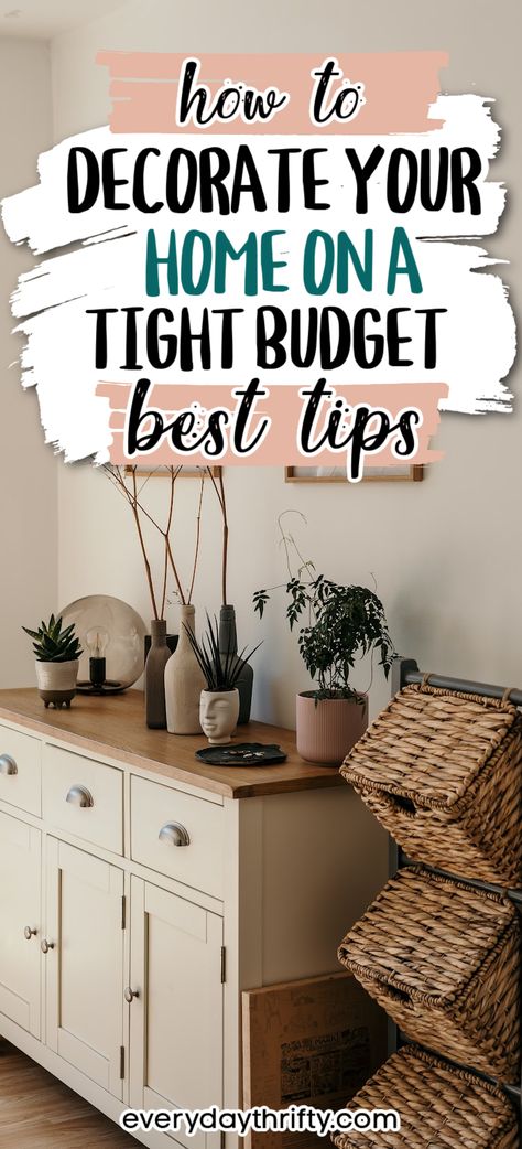 Living Room Decor On A Budget, Cheap Diy Home Decor, Interior Decorating Tips, Simple House Design, Thrifty Decor, Inexpensive Home Decor, Living Room On A Budget, Diy Home Decor On A Budget, Free Family