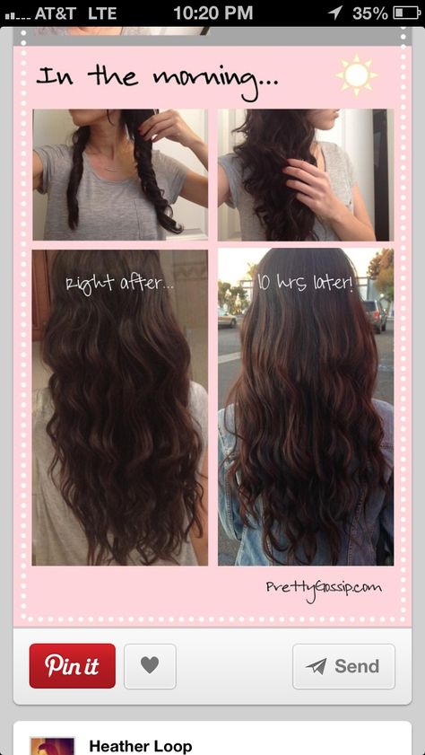 . Curl Hair Overnight, Curl Hair Without Heat, Heatless Curls Overnight, Straight Wavy Hair, Everyday Curls, Wavy Hair Overnight, Curly Hair Overnight, Wavy Hairstyles Tutorial, Curls No Heat