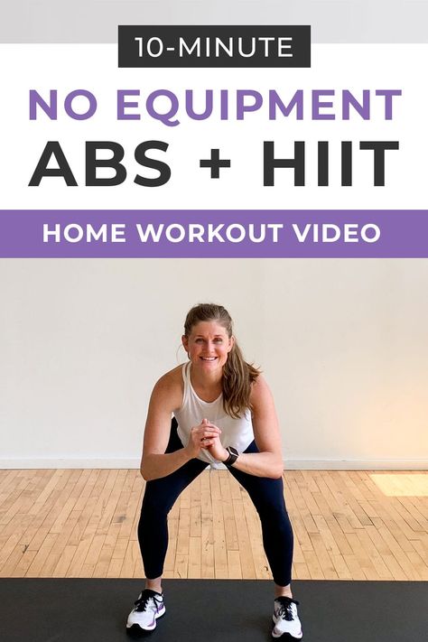 Tone your core with this effective 10-Minute AB WORKOUT! It combines no equipment core exercises with HIIT bursts to burn calories and fat in just 10 minutes! Cardio And Ab Workout, Cardio And Abs Workout, Hip Strengthening, Infant Play, 15 Min Workout, Belly Workouts, Fat Burning Abs, Hiit Abs, 10 Minute Ab Workout