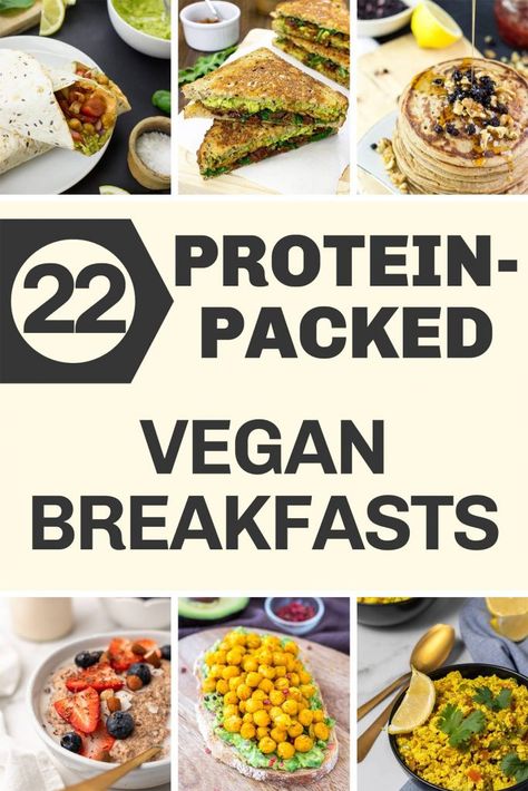 High Protein Vegetarian Breakfast, Vegan Protein Breakfast, High Protein Vegan Breakfast, Vegan Bagel, Scrambled Tofu Recipe, High Protein Breakfast Recipes, Packed Breakfast, Vegan Overnight Oats, Great Meals