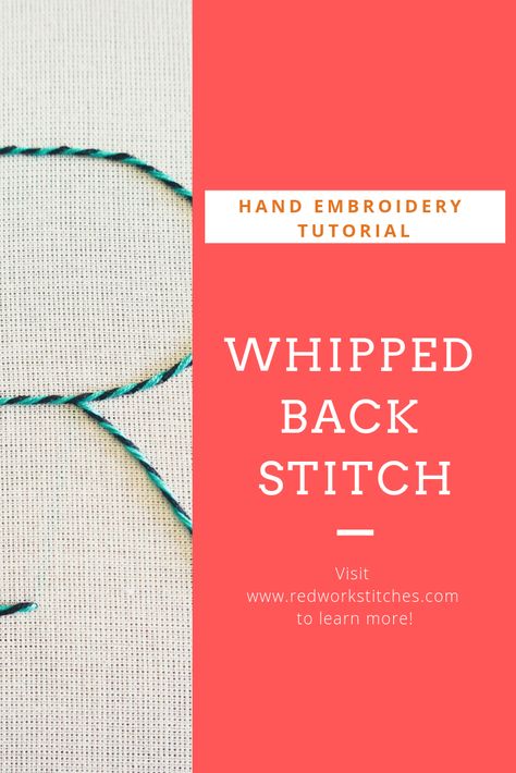 The whipped back stitch is great when you need a smooth solid line, like for certain outlines or letters. Lay the foundation by doing a back stitch. I wouldn’t make the back stitches too long, anything much more than half a centimetre will probably be a bit too long... Back Stitch Tutorial, Whipped Back Stitch, Embroidery Finishing, Solid Line, Thread Up, Start Quilting, Blind Stitch, Sorority Crafts, Hand Embroidery Tutorial