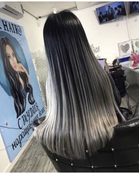 Top 12 Black Hair With White Underneath For Monochrome Magic Black And Silver Hair Straight, Grey Low Lights, Black To Silver Ombre Hair, Black And Blonde Ombre Hair, Black Hair With Platinum Highlights, Black And Platinum Hair, Black Ombre Hair, White Ombre Hair, Black And Silver Hair